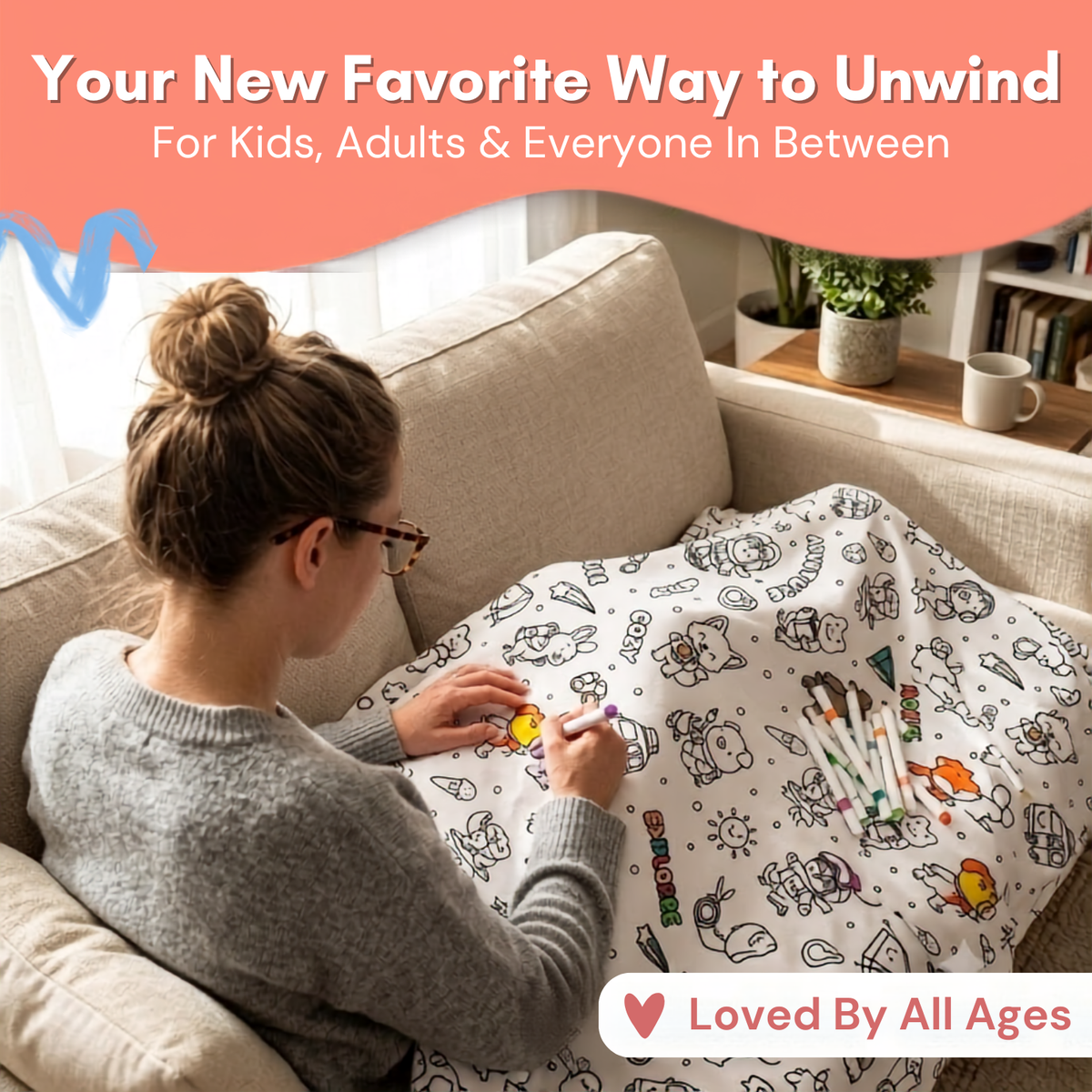 ColourDoodle™ - DIY Coloring Blanket 60x40"